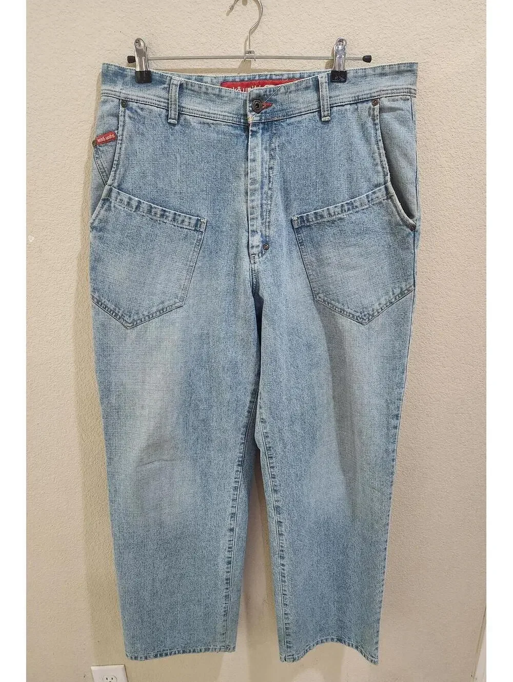 Vintage Ecko Unltd Jeans 40x32 Light Wash Baggy Y2K Raw Denim Skater Cotton RARE